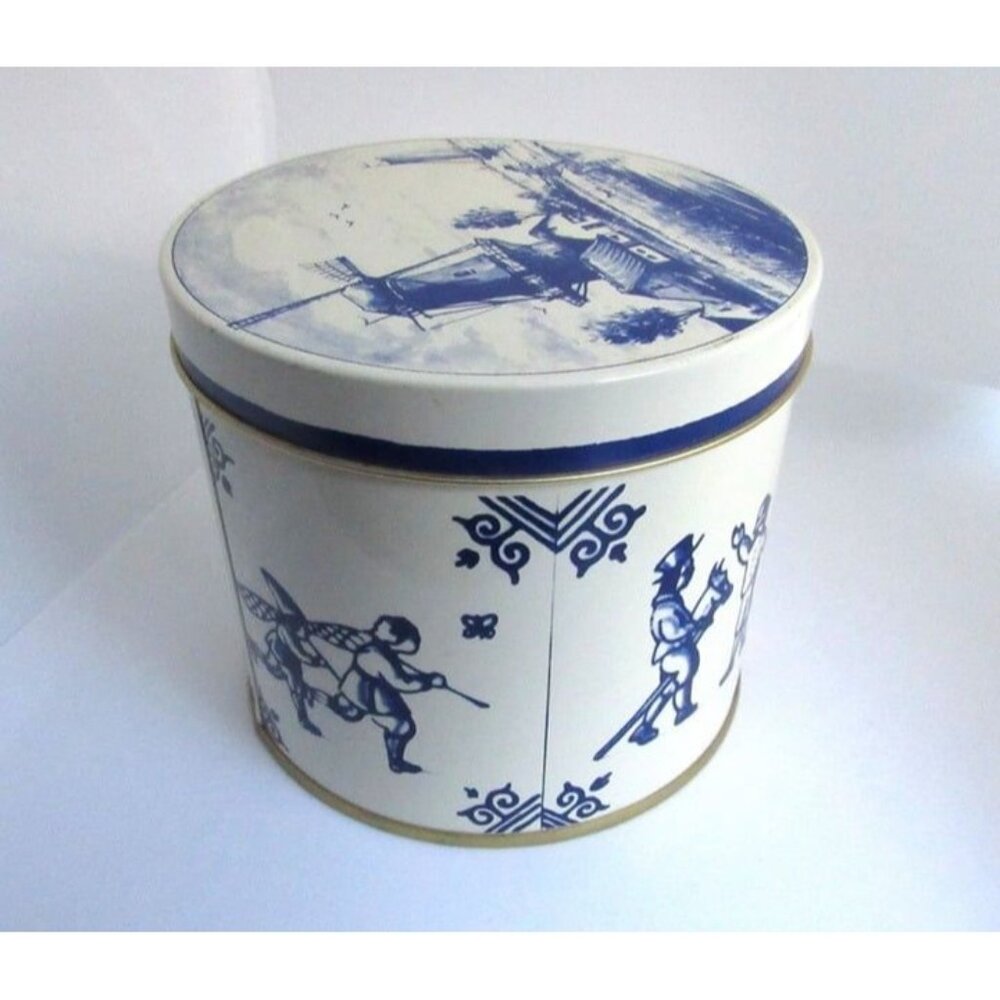 Vintage Dutch Rosenberg Style Windmill & countryside Collectors tin home decor